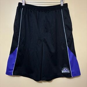 Colorado Rockies Athletic Gym Shorts True Fan Men L Black Purple Basketball MLB